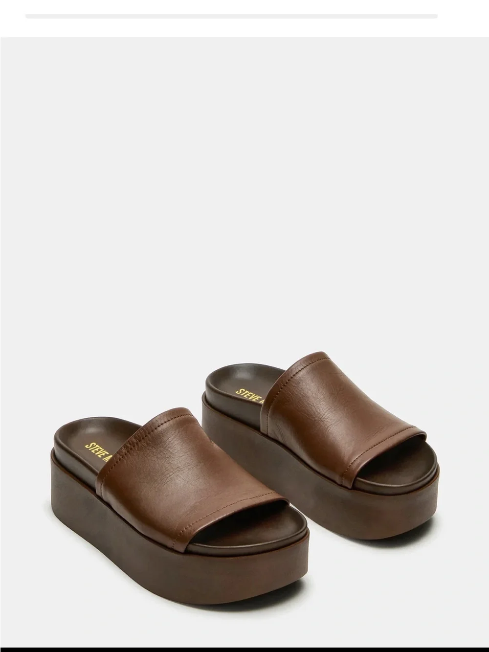 Steve Madden Brown Platform Slide Sandals